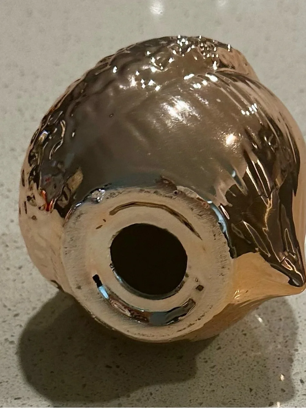Decorative Metallic Acorn Accent - Rose Gold